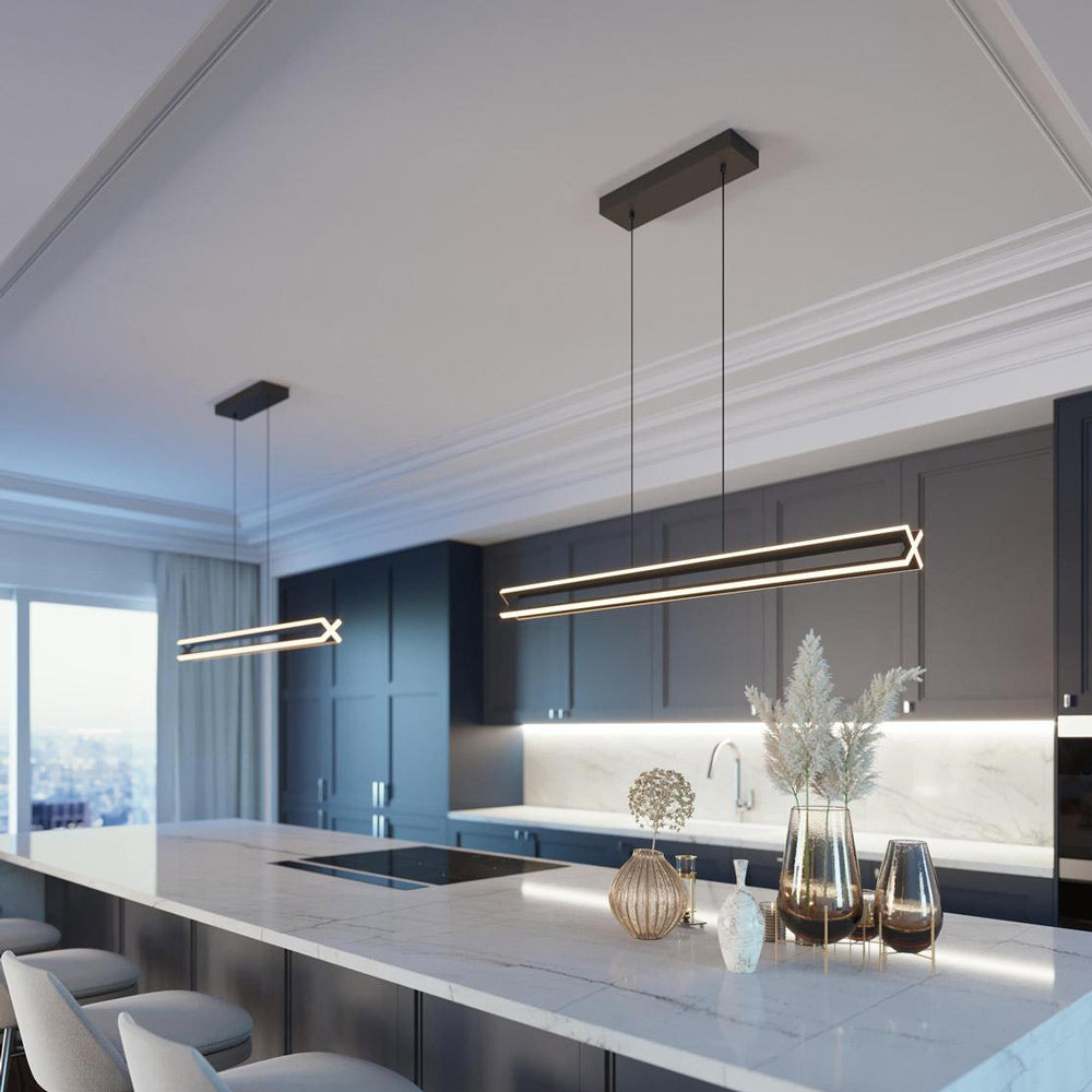 Cass Linear LED Pendant Light in kitchen.