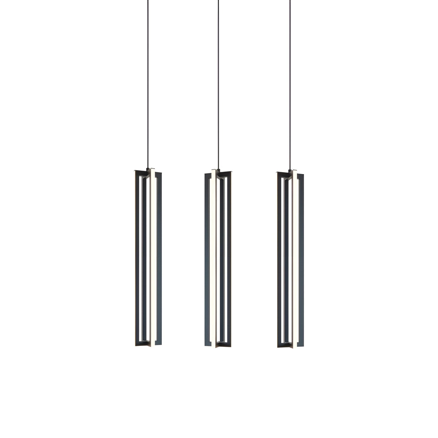 Cass Multi Light Linear LED Pendant Light in Black (24-Inch).
