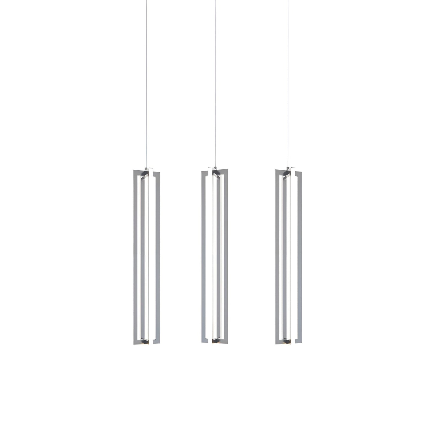 Cass Multi Light Linear LED Pendant Light in Satin Nickel (24-Inch).