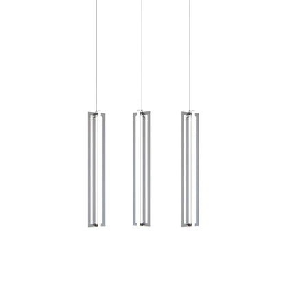 Cass Multi Light Linear LED Pendant Light in Satin Nickel (24-Inch).