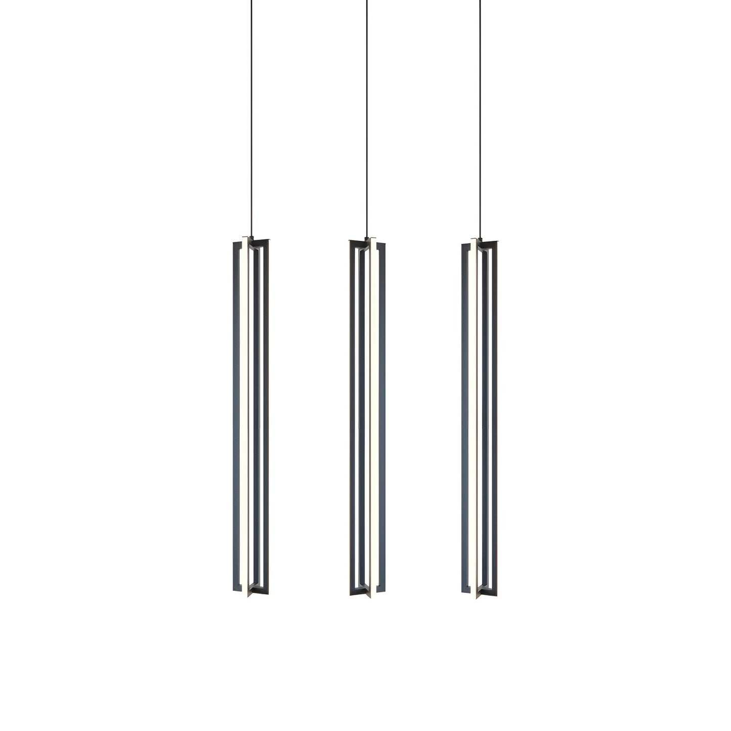 Cass Multi Light Linear LED Pendant Light in Black (36-Inch).