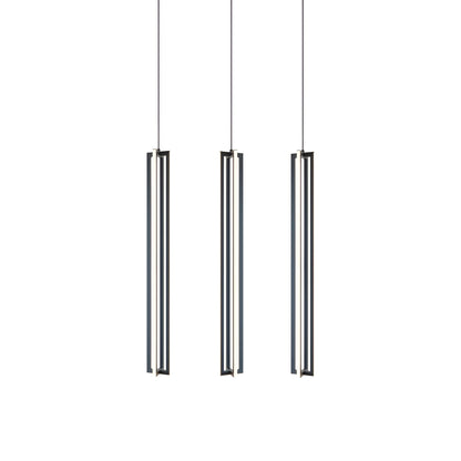 Cass Multi Light Linear LED Pendant Light in Black (36-Inch).