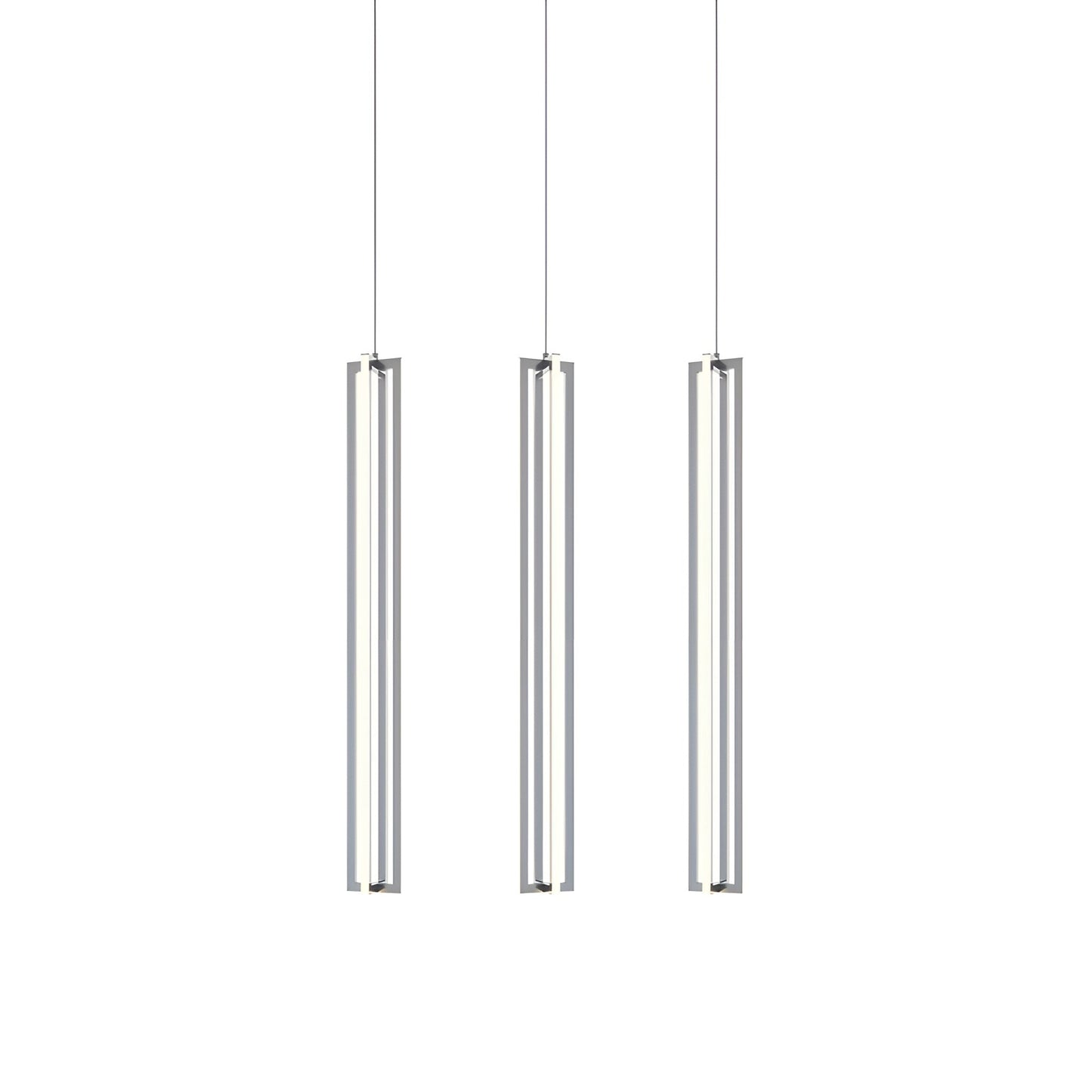 Cass Multi Light Linear LED Pendant Light in Satin Nickel (36-Inch).