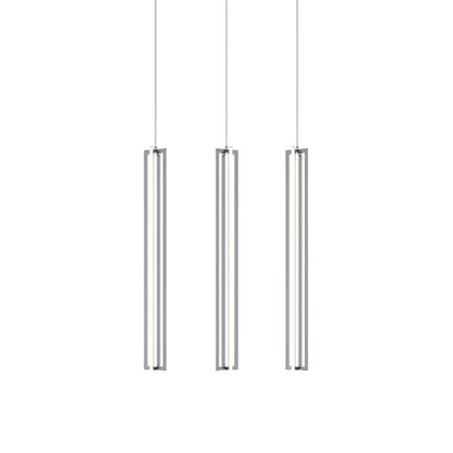 Cass Multi Light Linear LED Pendant Light in Satin Nickel (36-Inch).