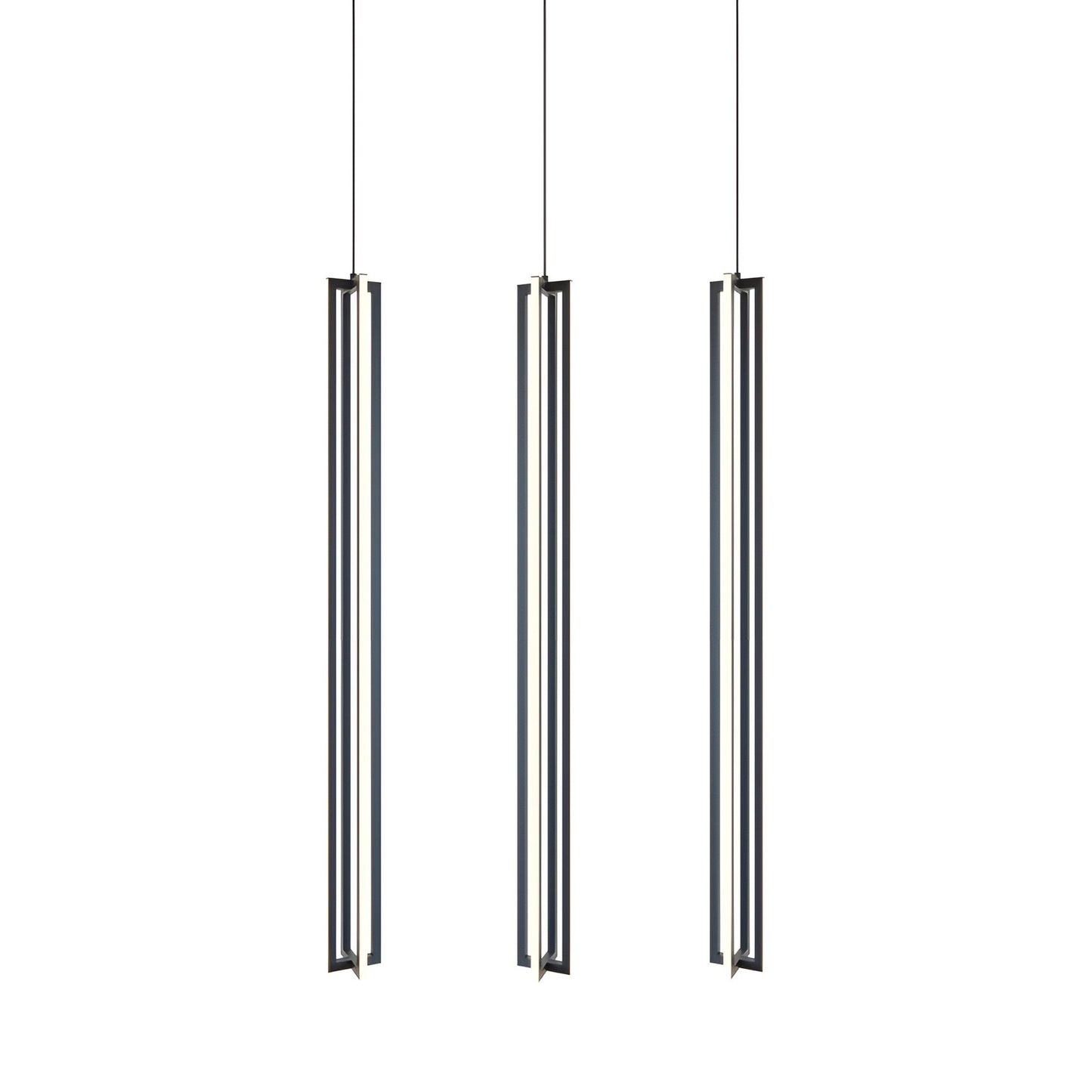 Cass Multi Light Linear LED Pendant Light in Black (48-Inch).