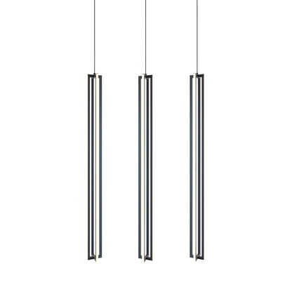 Cass Multi Light Linear LED Pendant Light in Black (48-Inch).