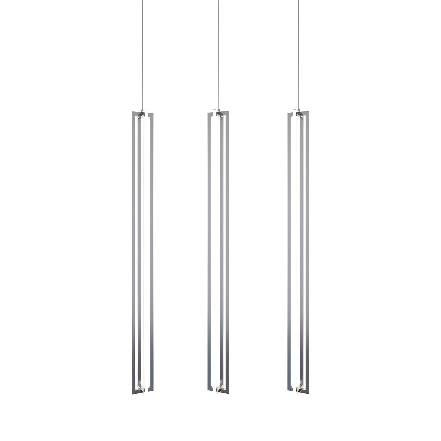 Cass Multi Light Linear LED Pendant Light in Satin Nickel (48-Inch).