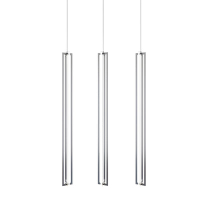 Cass Multi Light Linear LED Pendant Light in Satin Nickel (48-Inch).