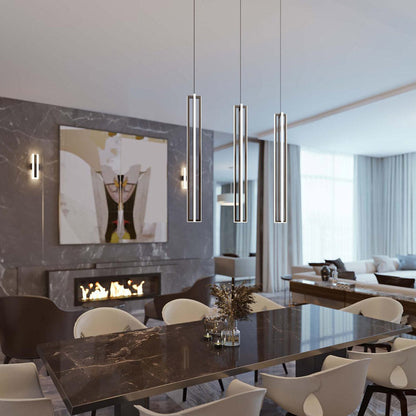 Cass Multi Light Linear LED Pendant Light in living room.