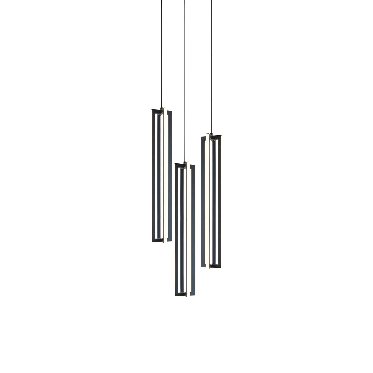 Cass Round LED Pendant Light in Black (24-Inch).