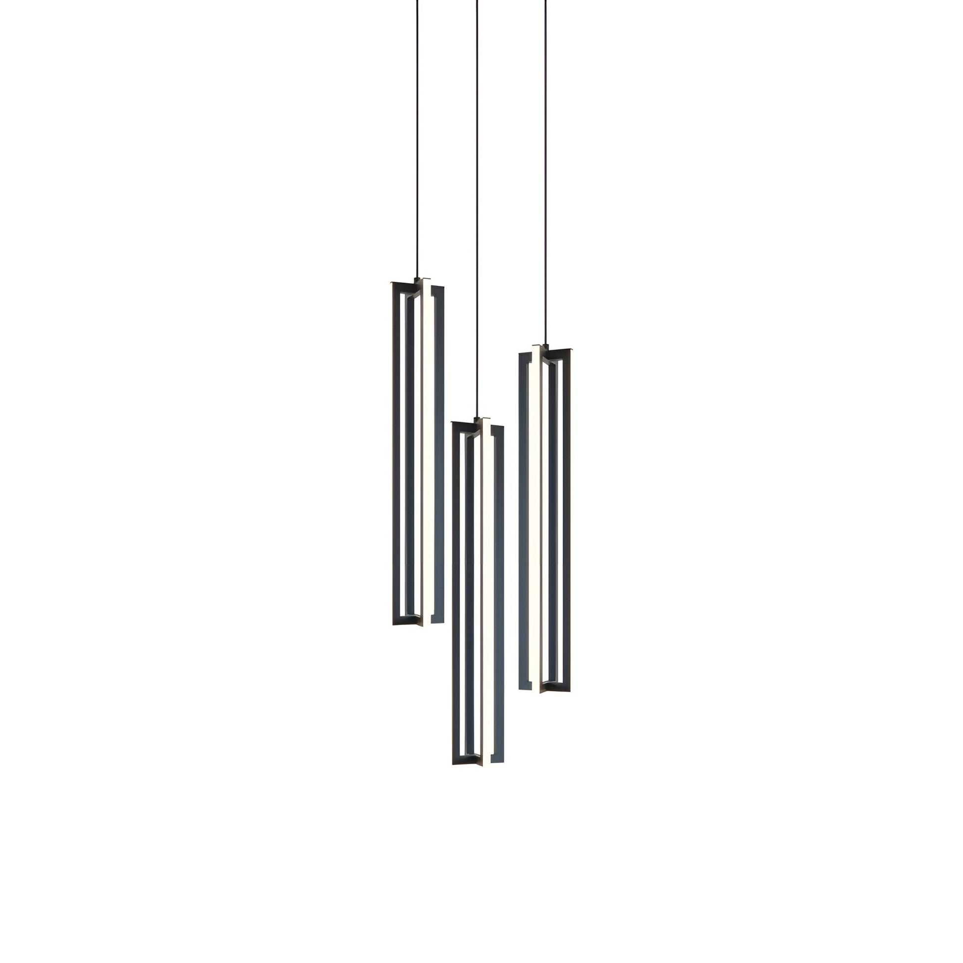 Cass Round LED Pendant Light in Black (24-Inch).
