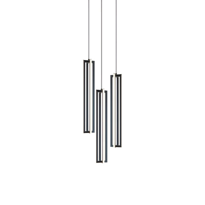Cass Round LED Pendant Light in Black (24-Inch).