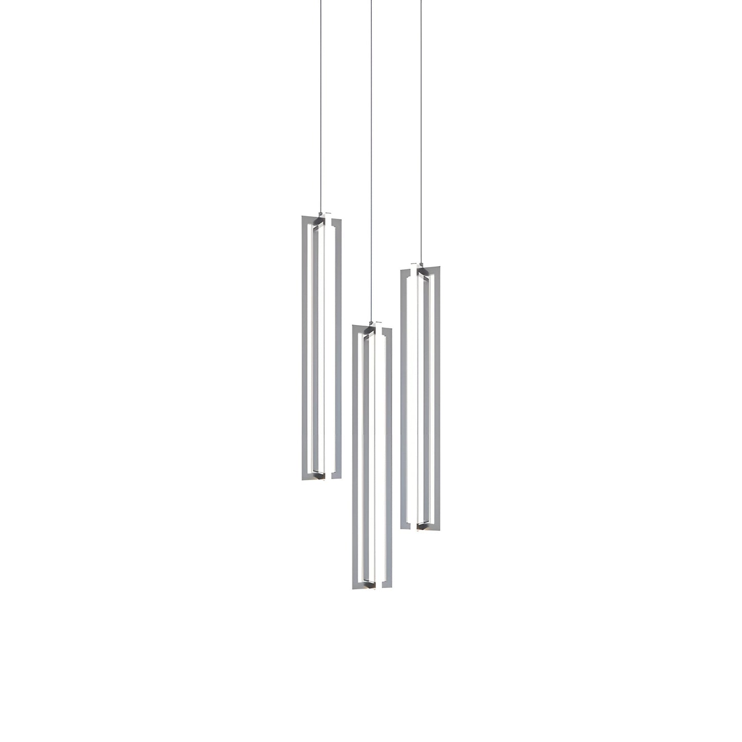 Cass Round LED Pendant Light in Satin Nickel (24-Inch).