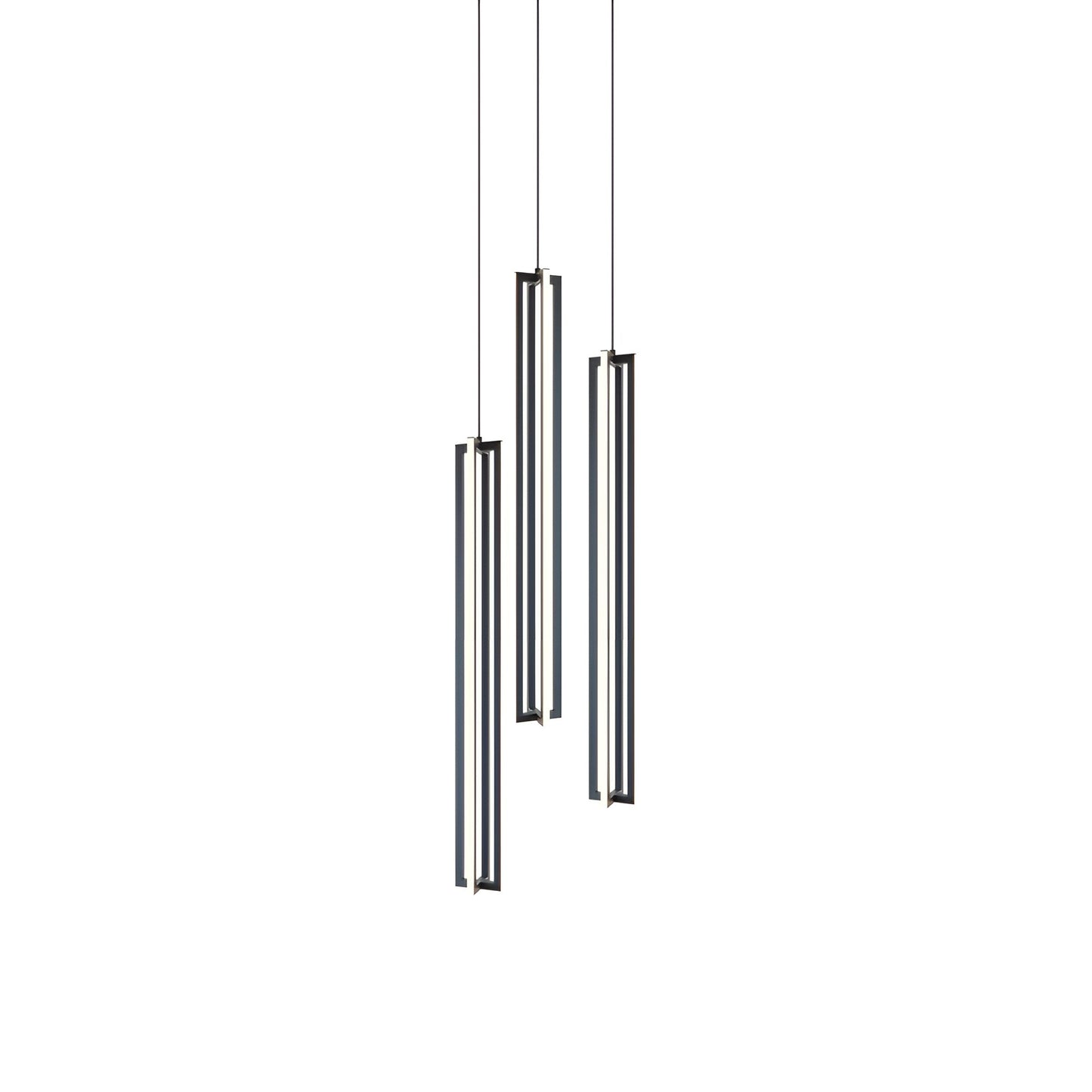 Cass Round LED Pendant Light in Black (36-Inch).