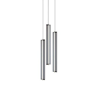 Cass Round LED Pendant Light in Black (36-Inch).