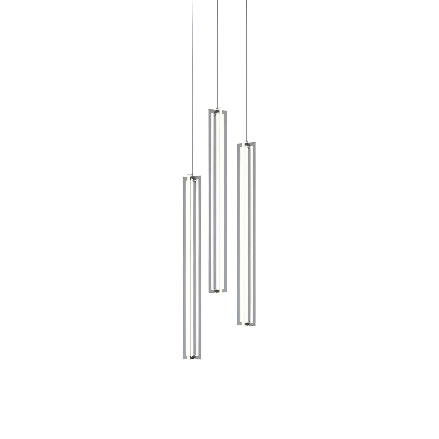 Cass Round LED Pendant Light in Satin Nickel (36-Inch).