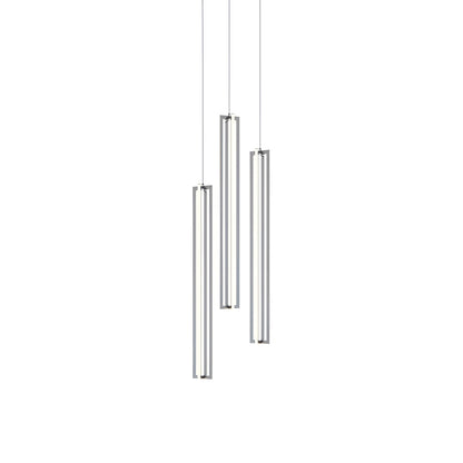 Cass Round LED Pendant Light in Satin Nickel (36-Inch).