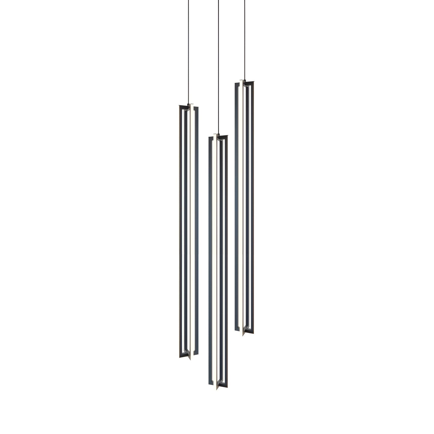 Cass Round LED Pendant Light in Black (48-Inch).