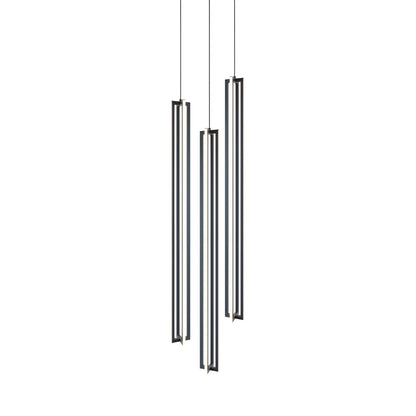 Cass Round LED Pendant Light in Black (48-Inch).