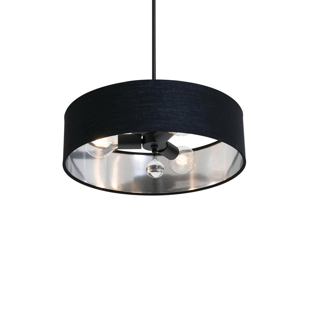 Celine Pendant Light in Black/Black/Silver (18-Inch).