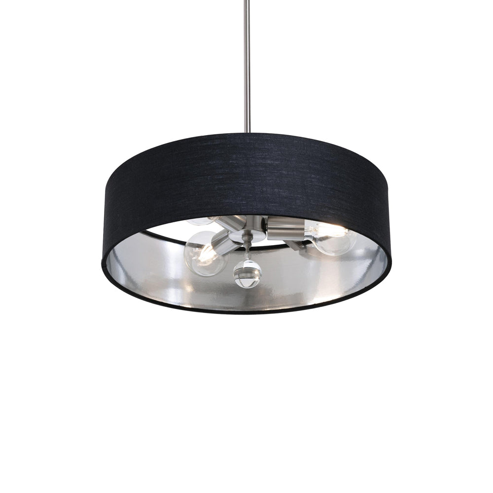 Celine Pendant Light in Satin Nickel/Black/Silver (18-Inch).