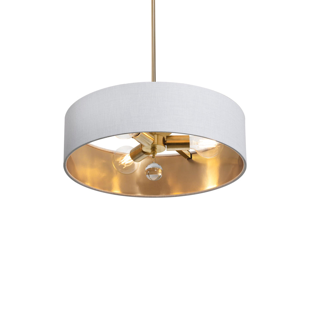 Celine Pendant Light in Satin Brass/White/Gold (18-Inch).