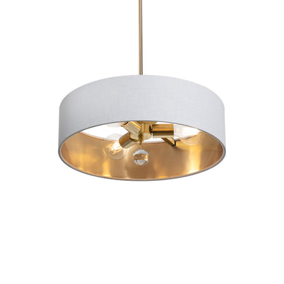 Celine Pendant Light in Satin Brass/White/Gold (18-Inch).