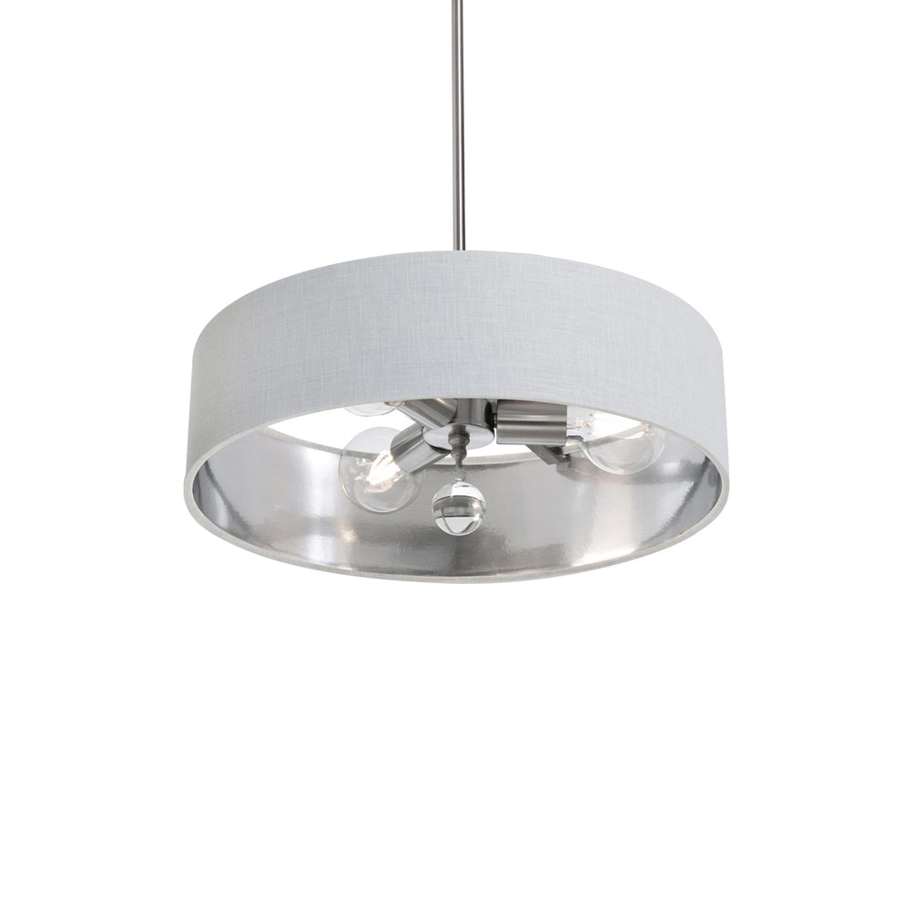 Celine Pendant Light in Satin Nickel/White/Silver (18-Inch).