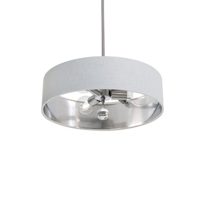 Celine Pendant Light in Satin Nickel/White/Silver (18-Inch).