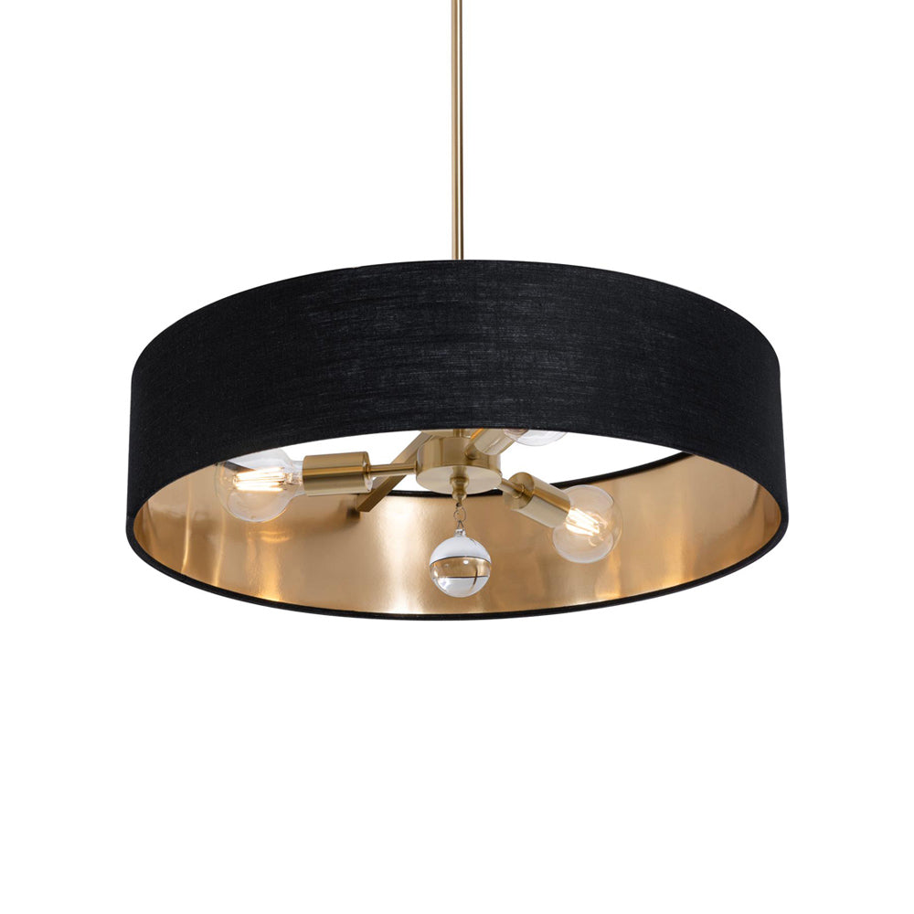 Celine Pendant Light in Satin Brass/Black/Gold (24-Inch).
