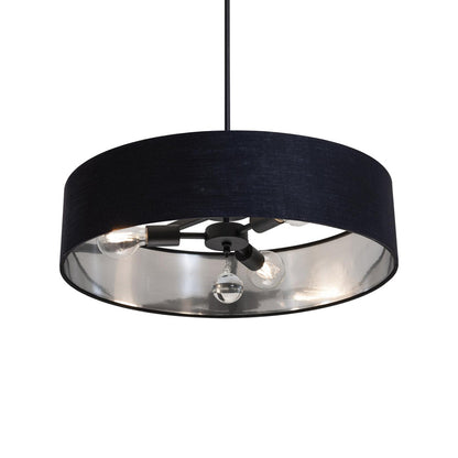 Celine Pendant Light in Black/Black/Silver (24-Inch).