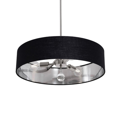 Celine Pendant Light in Satin Nickel/Black/Silver (24-Inch).