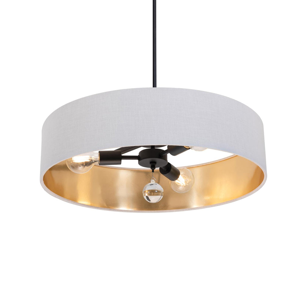 Celine Pendant Light in Black/White/Gold (24-Inch).