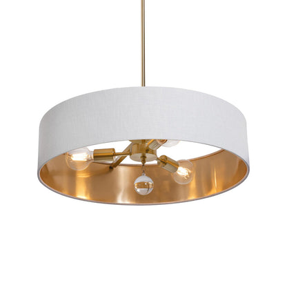 Celine Pendant Light in Satin Brass/White/Gold (24-Inch).