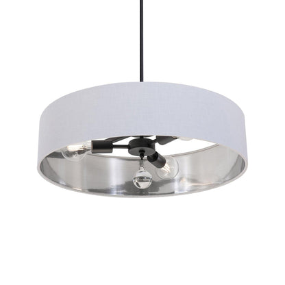 Celine Pendant Light in Black/White/Silver (24-Inch).