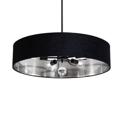 Celine Pendant Light in Black/Black/Silver (30-Inch).