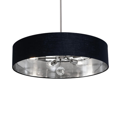 Celine Pendant Light in Satin Nickel/Black/Silver (30-Inch).