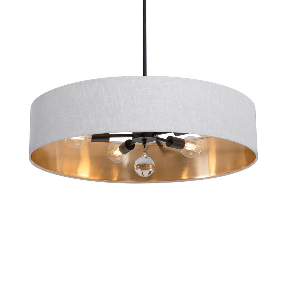 Celine Pendant Light in Black/White/Gold (30-Inch).