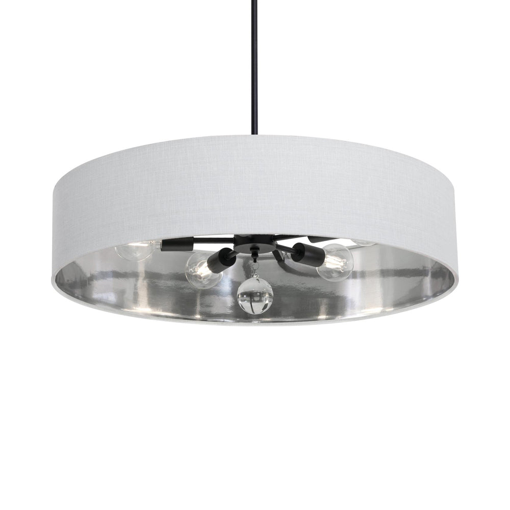 Celine Pendant Light in Black/White/Silver (30-Inch).