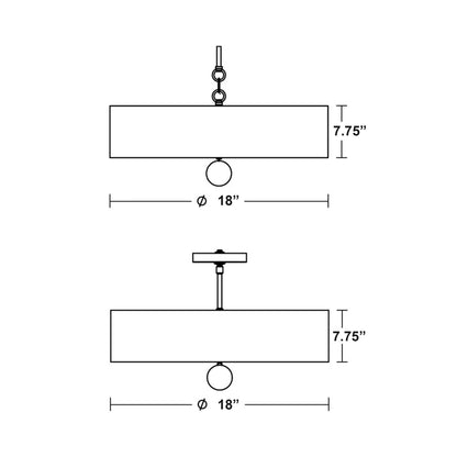 Celine Pendant Light - line drawing.