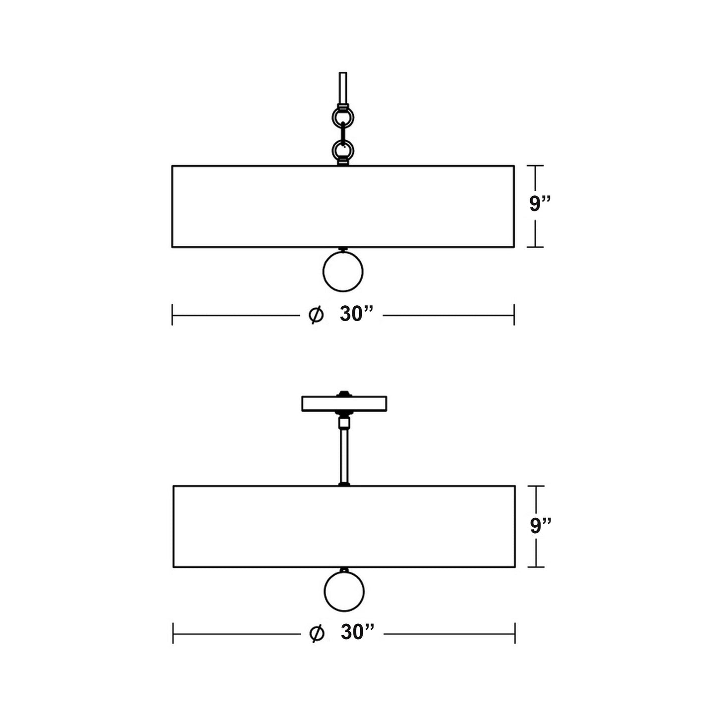 Celine Pendant Light - line drawing.