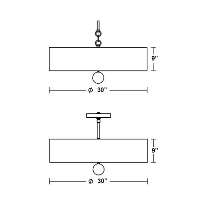 Celine Pendant Light - line drawing.