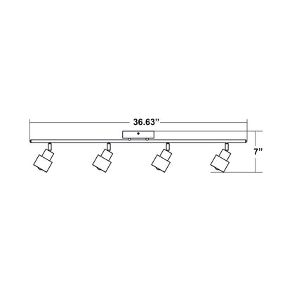 Chappelle LED Track Ceiling / Wall Light - line drawing.
