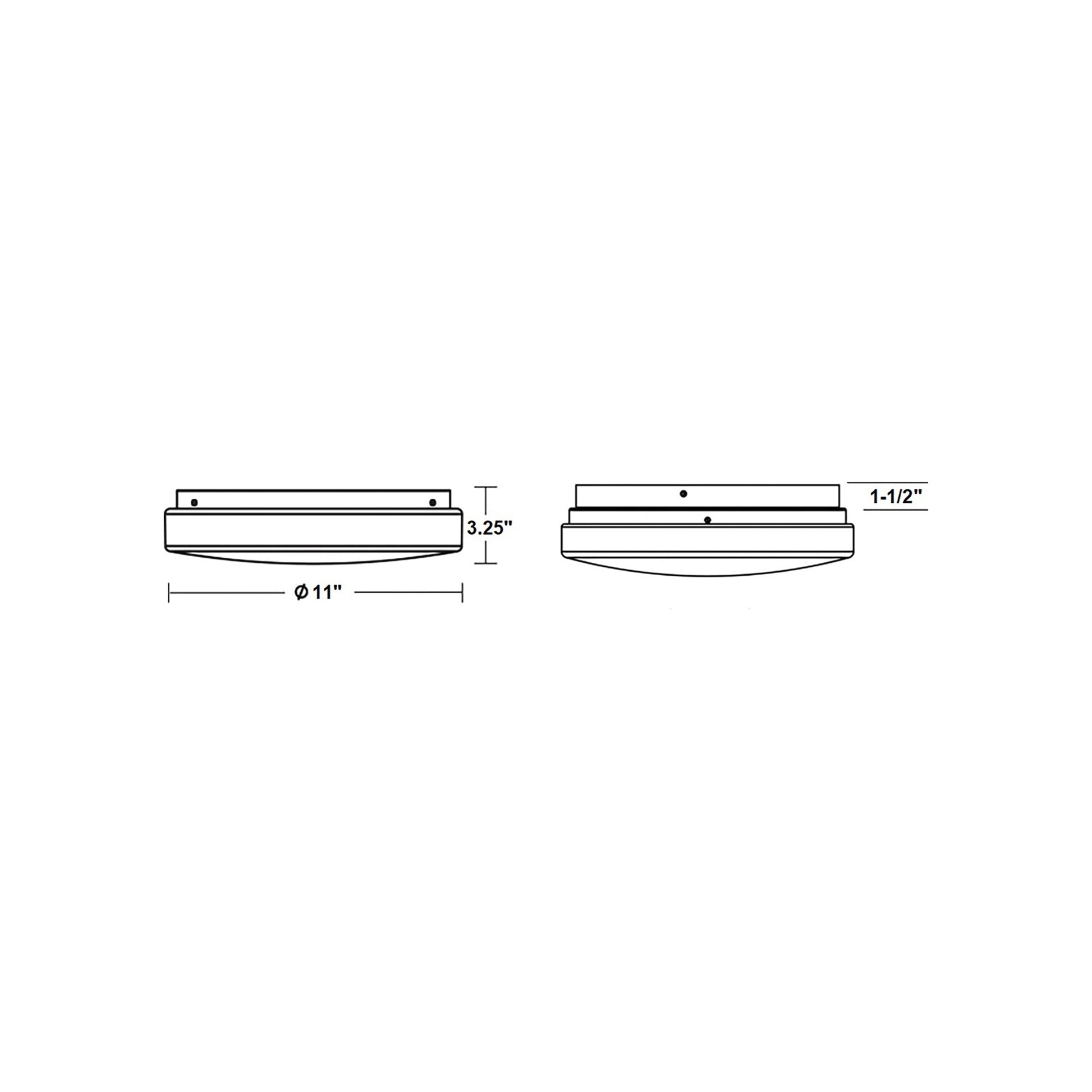 Cirrus LED Flush Mount Ceiling Light - line drawing.