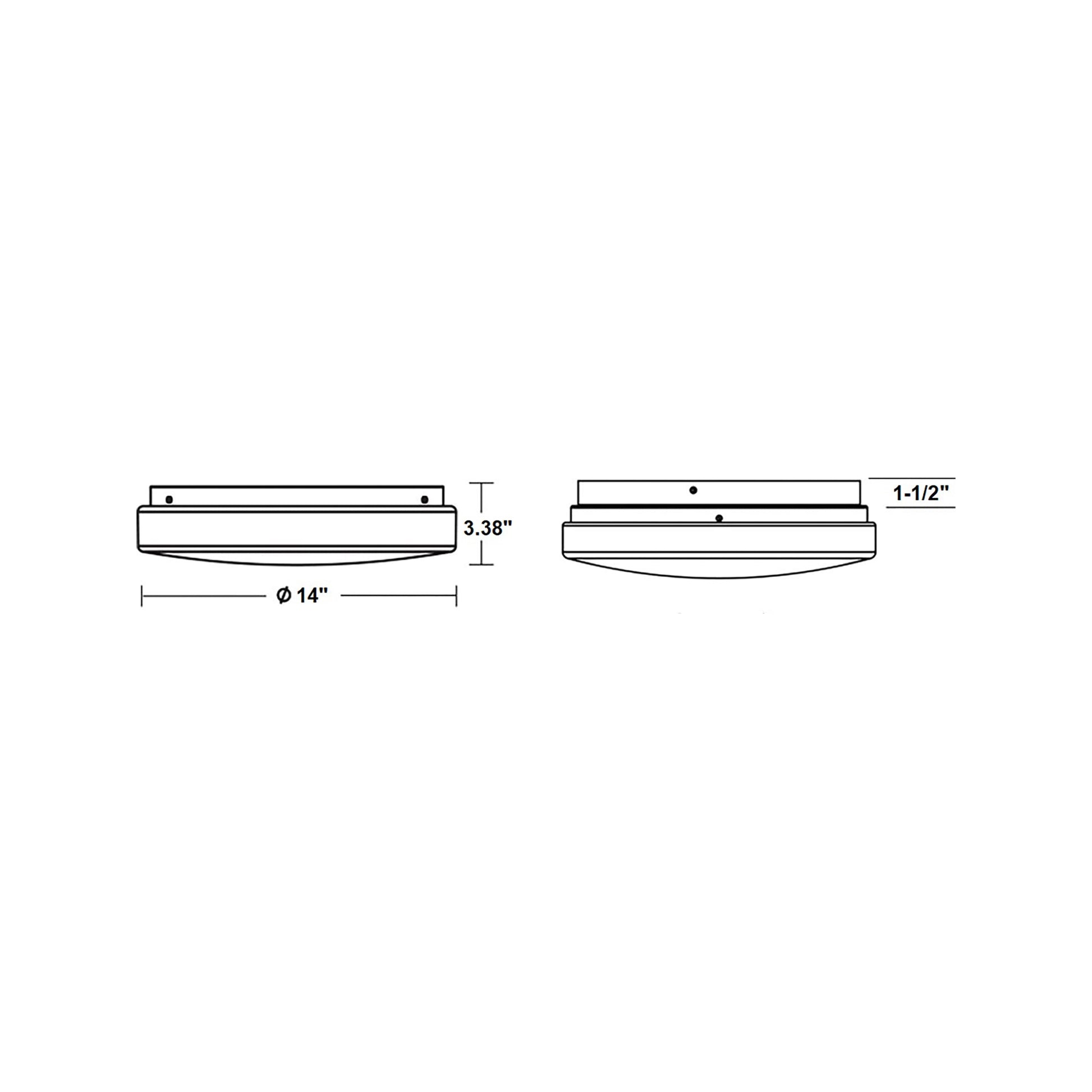 Cirrus LED Flush Mount Ceiling Light - line drawing.