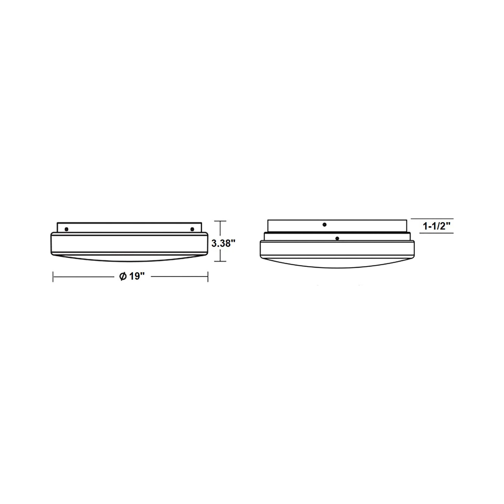 Cirrus LED Flush Mount Ceiling Light - line drawing.