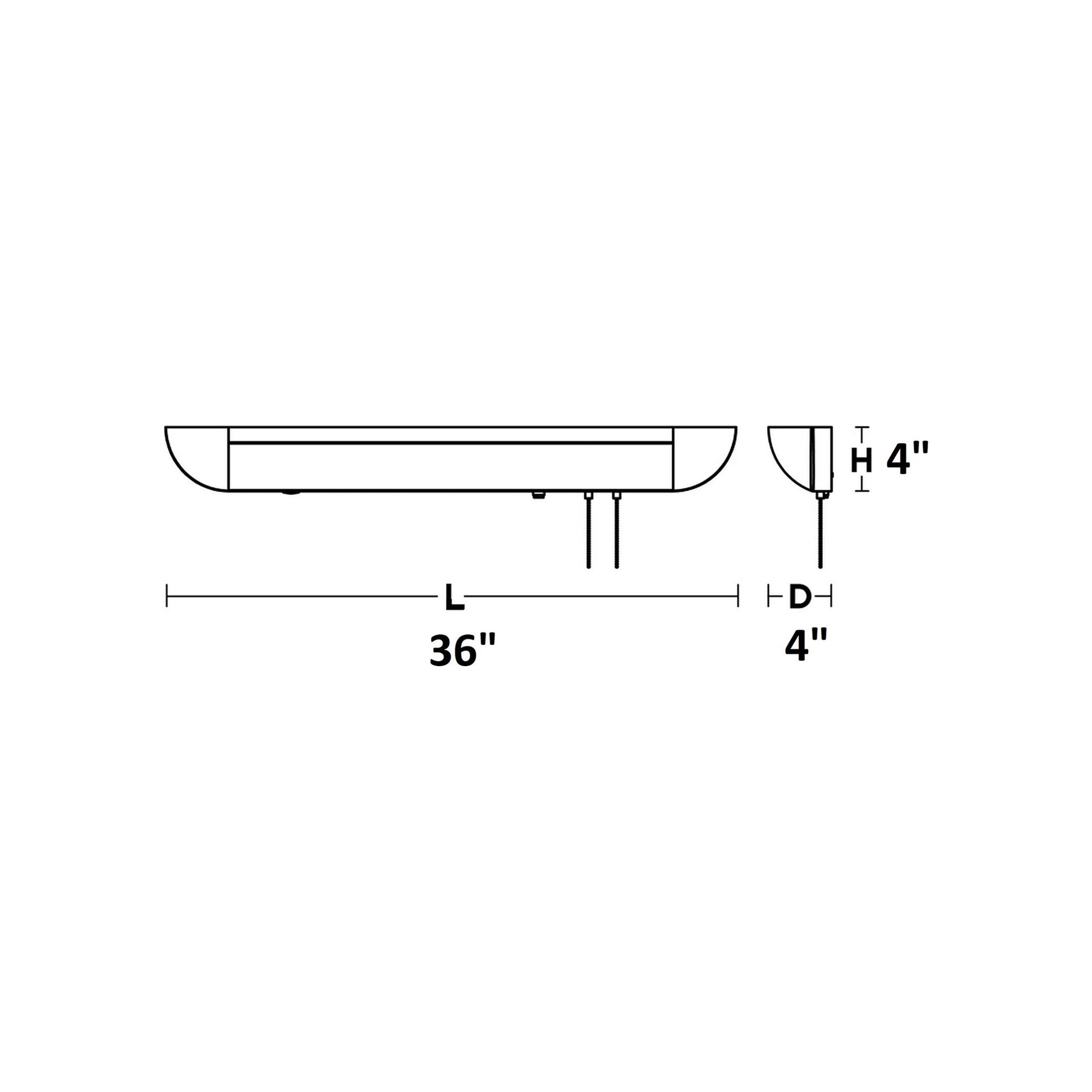 Clairemont LED Wall Light - line drawing.