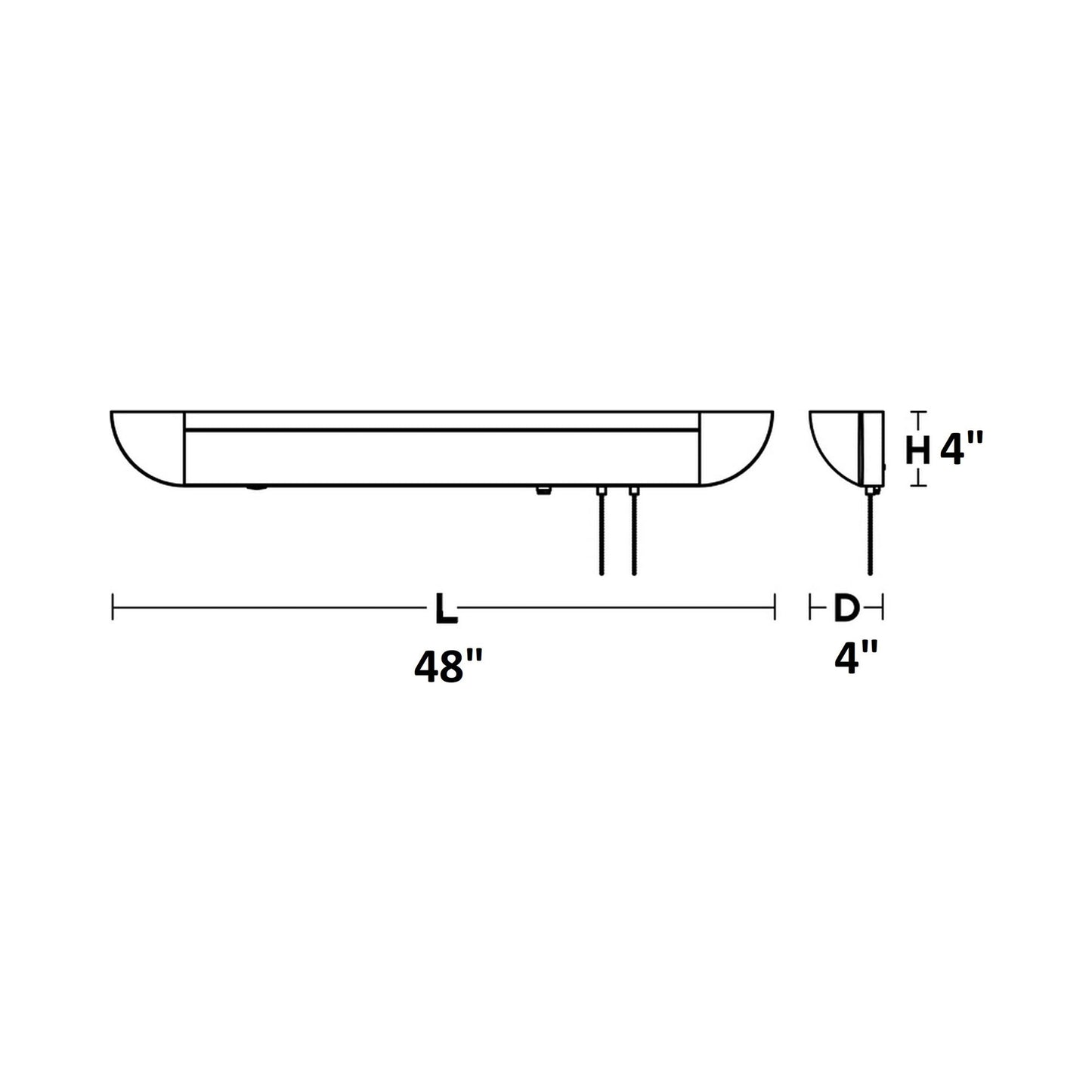 Clairemont LED Wall Light - line drawing.