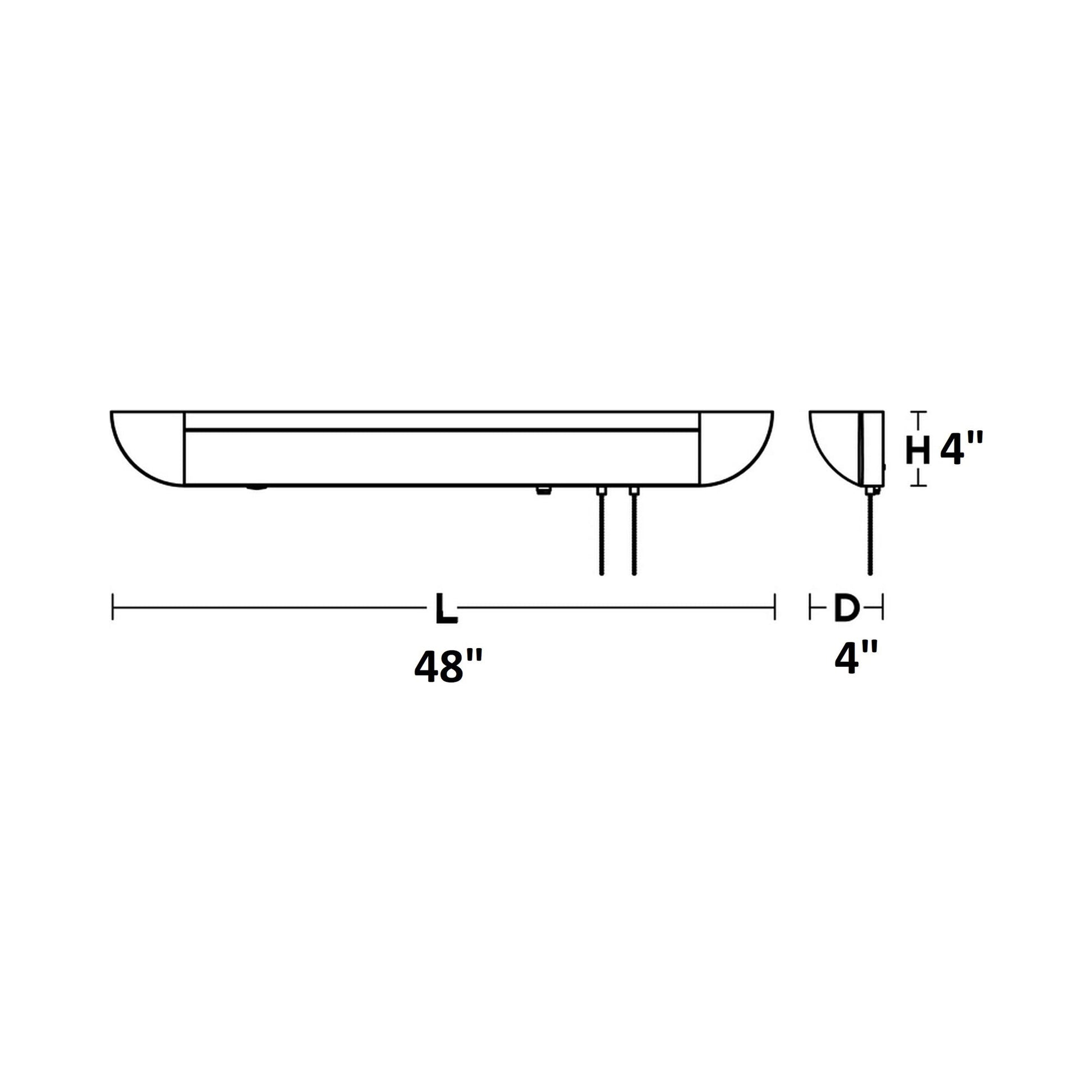 Clairemont LED Wall Light - line drawing.