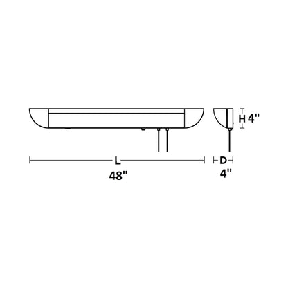Clairemont LED Wall Light - line drawing.
